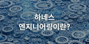하네스 엔지니어링의 개념을 시각화한 추상적인 현대적 일러스트