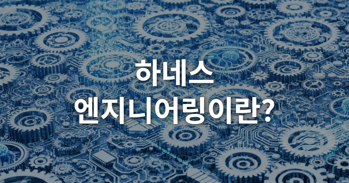 하네스 엔지니어링의 개념을 시각화한 추상적인 현대적 일러스트