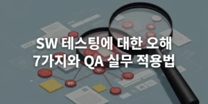소프트웨어 테스팅의 복잡성과 위험 발견 과정을 상징하는 이미지
