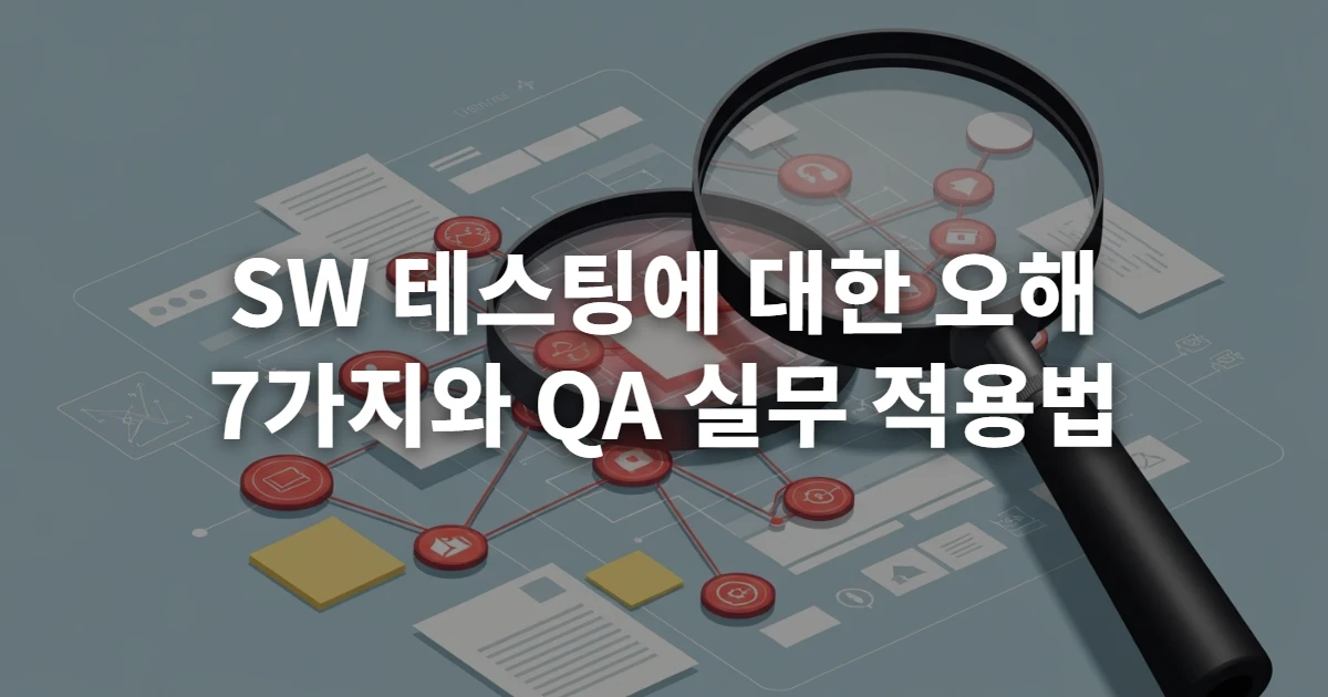소프트웨어 테스팅의 복잡성과 위험 발견 과정을 상징하는 이미지